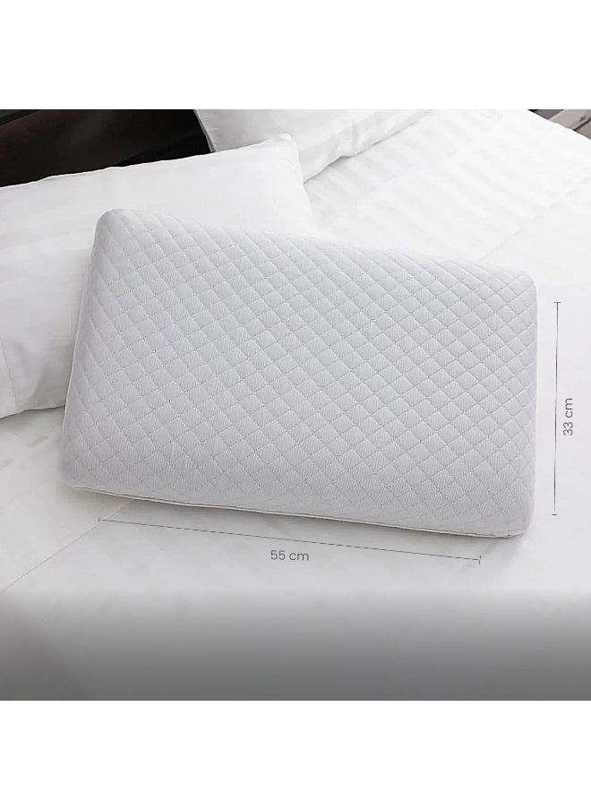 Zenith King Memory Foam Anti-Pressure Pillow For Relaxing Sleep with Removble and Washable White Cover 40 cm x 70 cm x 13 cm