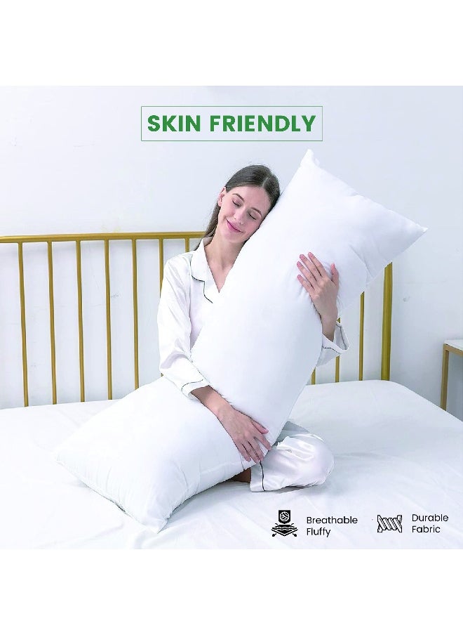 Full Bed Pillow 45 X 145 Cm Extra Smooth White Lightweight Long Body Pillow Soft Breathable And Lightweight For Maternity Support
