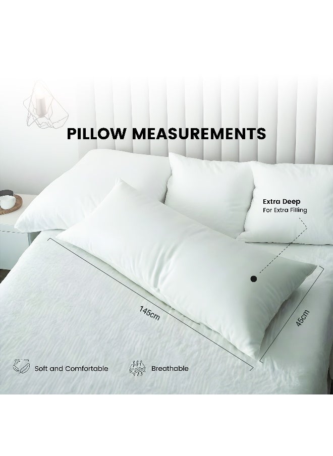 Full Bed Pillow 45 X 145 Cm Extra Smooth White Lightweight Long Body Pillow Soft Breathable And Lightweight For Maternity Support