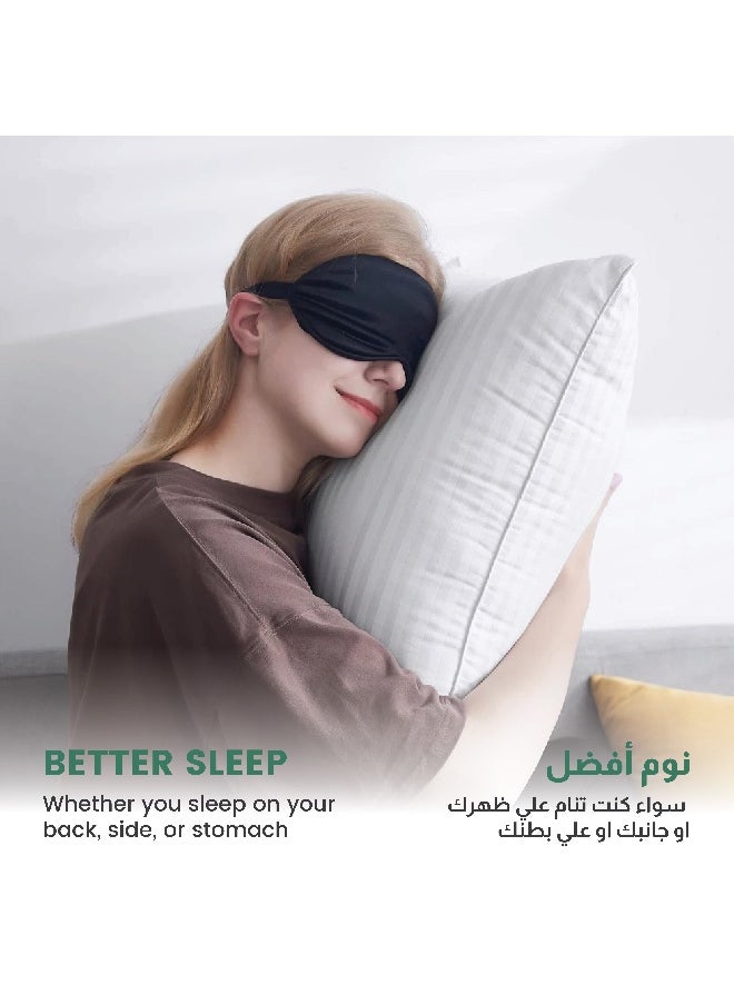 Extra Smooth Stripe Pillow Queen Size 50X75Cm /20''X 30'' Fluffy White , Back And Side Sleeper Hotel Quality Pillow , Pack Of 4