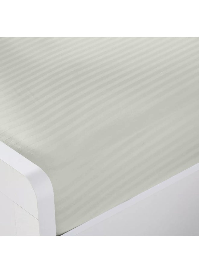 REST Stripe Fitted Sheet Set Twin 120 x 200+25 cm + 2 Pillowcases 50 x 75 cm Brushed Microfiber Premium Durable Quality Deep Pocket for a Perfect Fit Shrinkage Fade Resistant Cream
