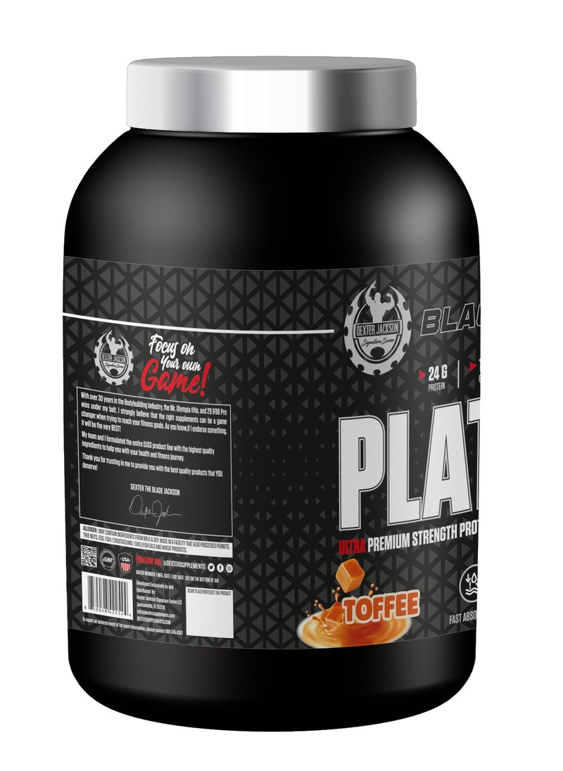 Black Series Platinum Whey - Ultra Premium Strength Whey & Isolate Protein - Toffee, 2lbs