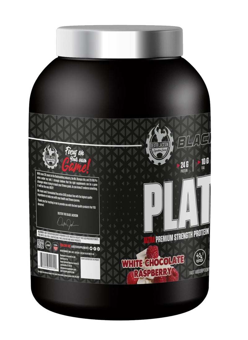 Black Series Platinum Whey - Ultra Premium Strength Whey & Isolate Protein -White Chocolate Raspberry, 2lbs
