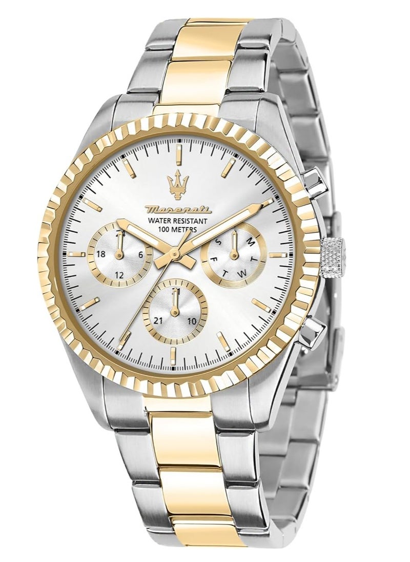 Maserati R8853100021 COMPETIZIONE 43 mm Multifunction Men's Watch, Gold, Quartz Movement
