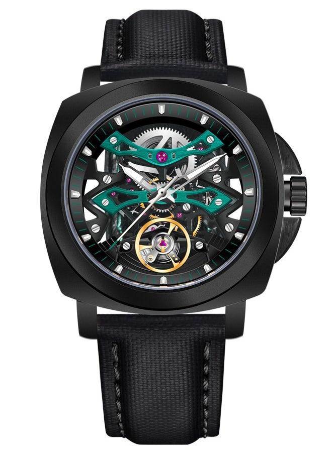 Automatic Watches for Men Skeleton Dial 100M Waterproof Leather Men's Mechanical Watch Elegant Gifts for Men