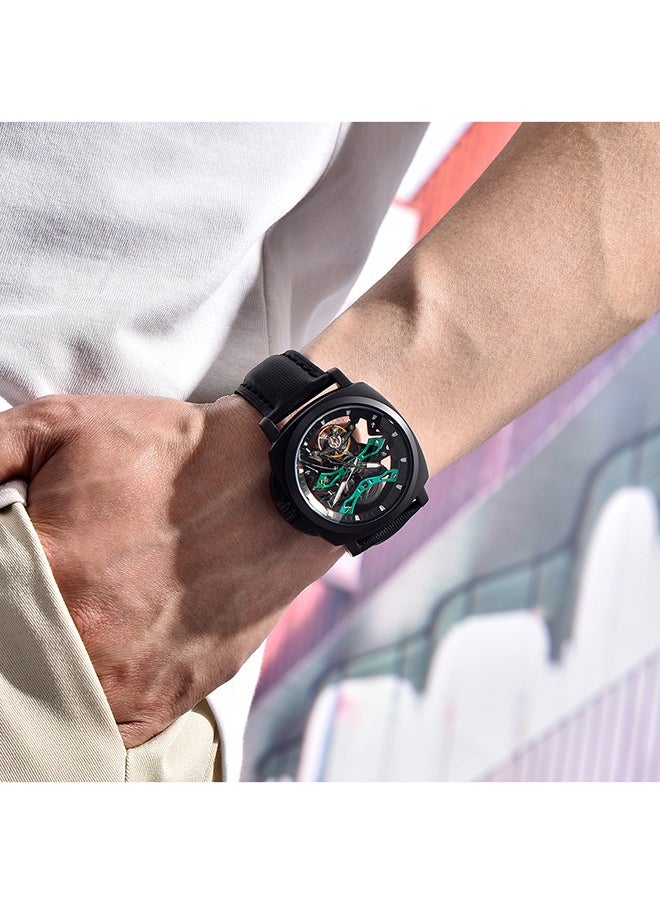 Automatic Watches for Men Skeleton Dial 100M Waterproof Leather Men's Mechanical Watch Elegant Gifts for Men