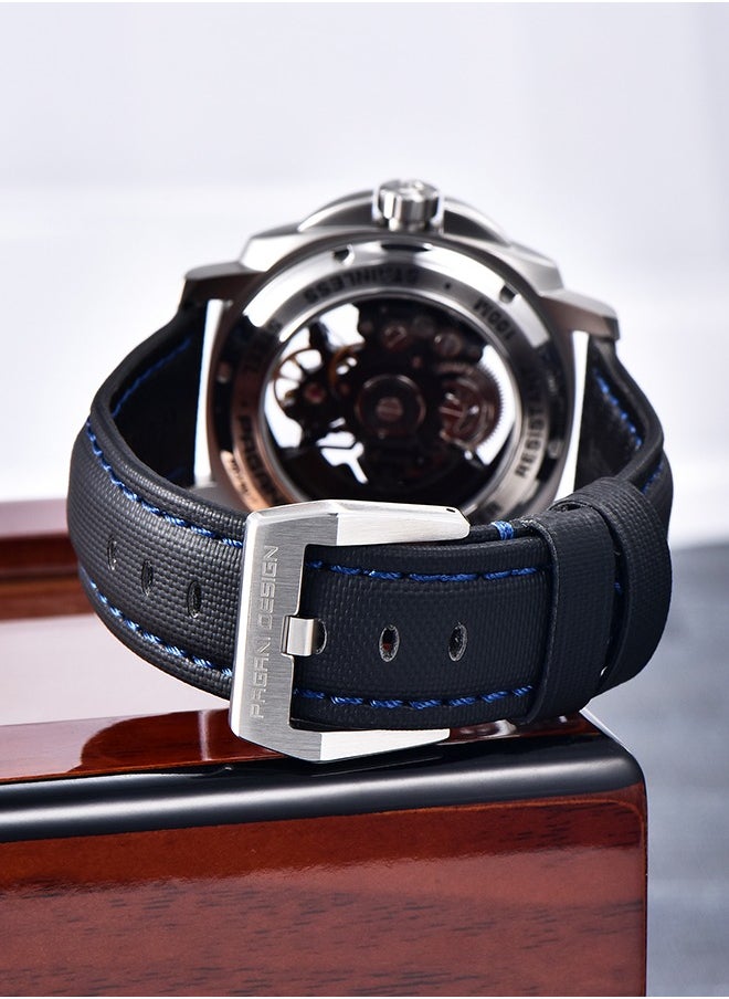 Automatic Watches for Men Skeleton Dial 100M Waterproof Leather Men's Mechanical Watch Elegant Gifts for Men