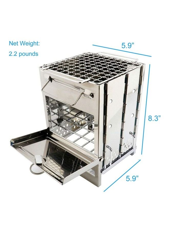 Portable Wood Burning BBQ Grill Stove One Size
