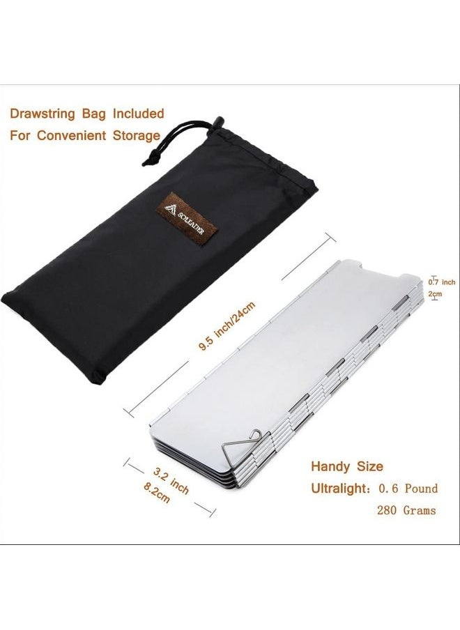 Tall Windscreen Compact Folding Camp Stove 9.5 x 3.2 x 0.7cm