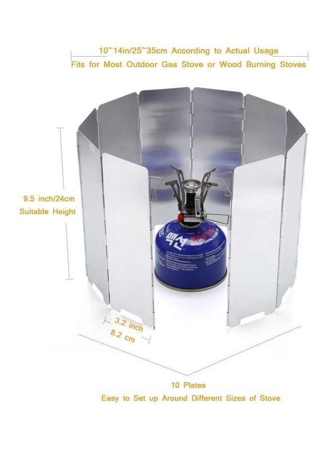 Tall Windscreen Compact Folding Camp Stove 9.5 x 3.2 x 0.7cm