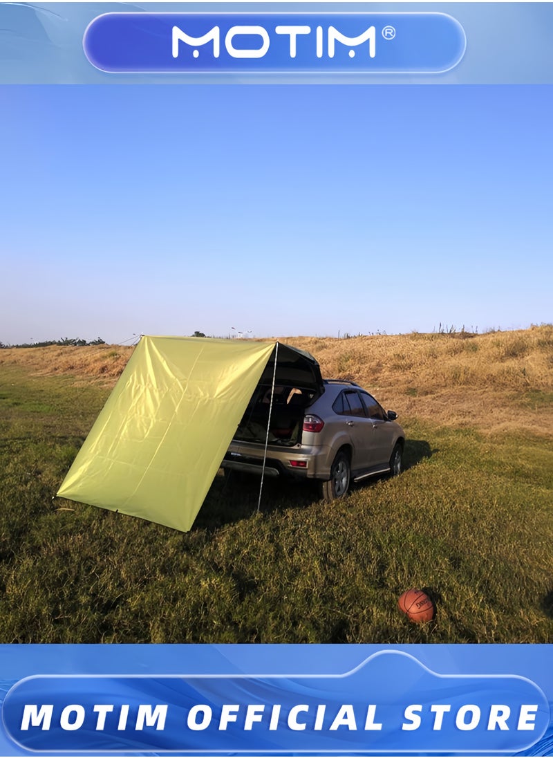 Car Camping Awnings Camping Car Tail Tent Waterproof Shed 210D Oxford Cloth Tent for Outdoor Activities Camping（440 * 200CM, Green)