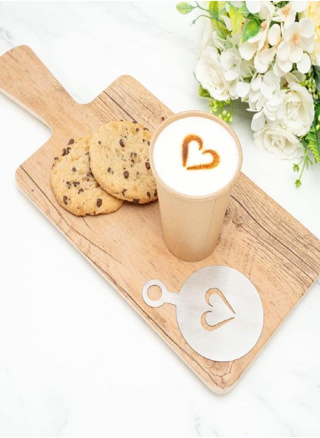 Restaurantware Restpresso 4.75 Inch Latte Stencil Set, 8 Heat-Resistant Coffee Stencils - Coffee Art Templates, Decorate Cupcakes, Cakes, or Cookies, Stainless Steel Cappuccino Stencil Set