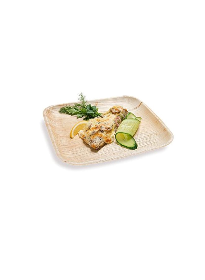 100-Piece Square Plate Set Beige 8inch