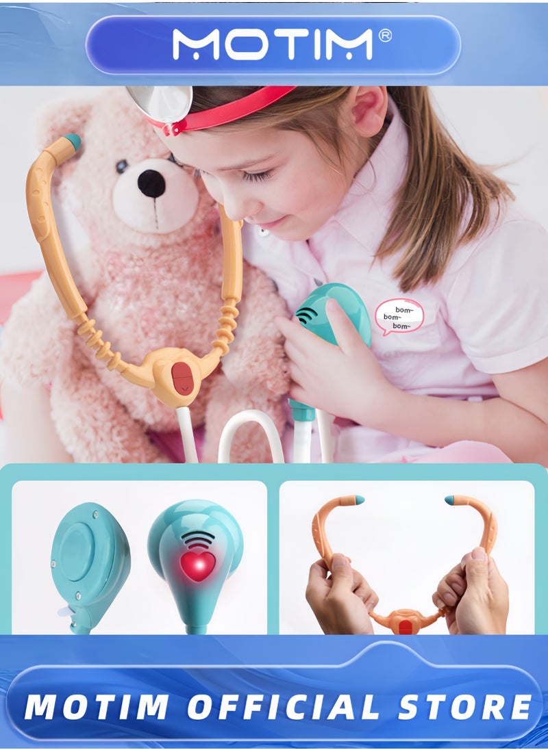 Toy Doctor Kit for Kids Pretend Medical Station Toy Set with Play Stethoscope and Medical Instruments Perfect Role Play Gift for Toddlers and Young Children