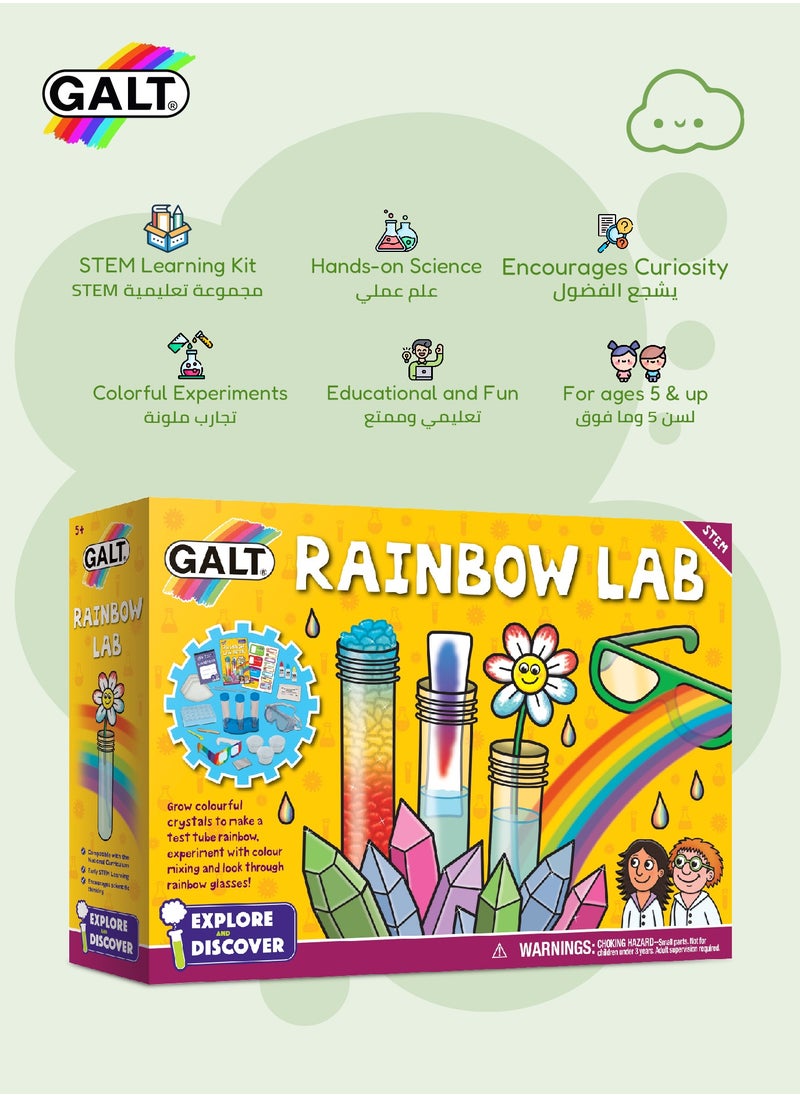 STEM Rainbow Science Kit for Kids | Color Mixing Crystals | Educational Lab Set | Safe & Fun Learning Toys | 31 x 7 x 22cm