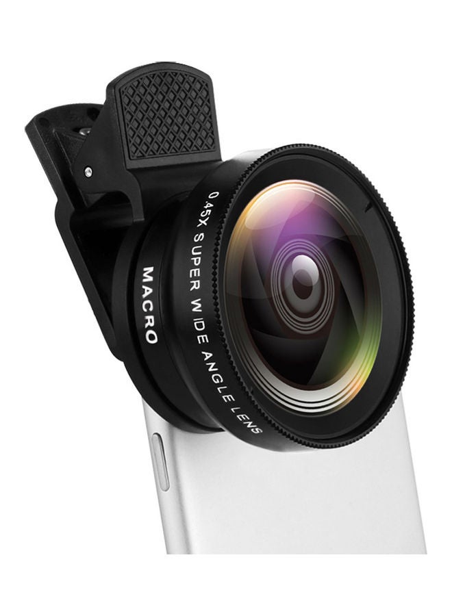 Universal Mobile Phone 0.45X Wide Angle 12.5X Macro HD Lens for iPhone Android 13 x 8.5 x 5cm Silver/Black