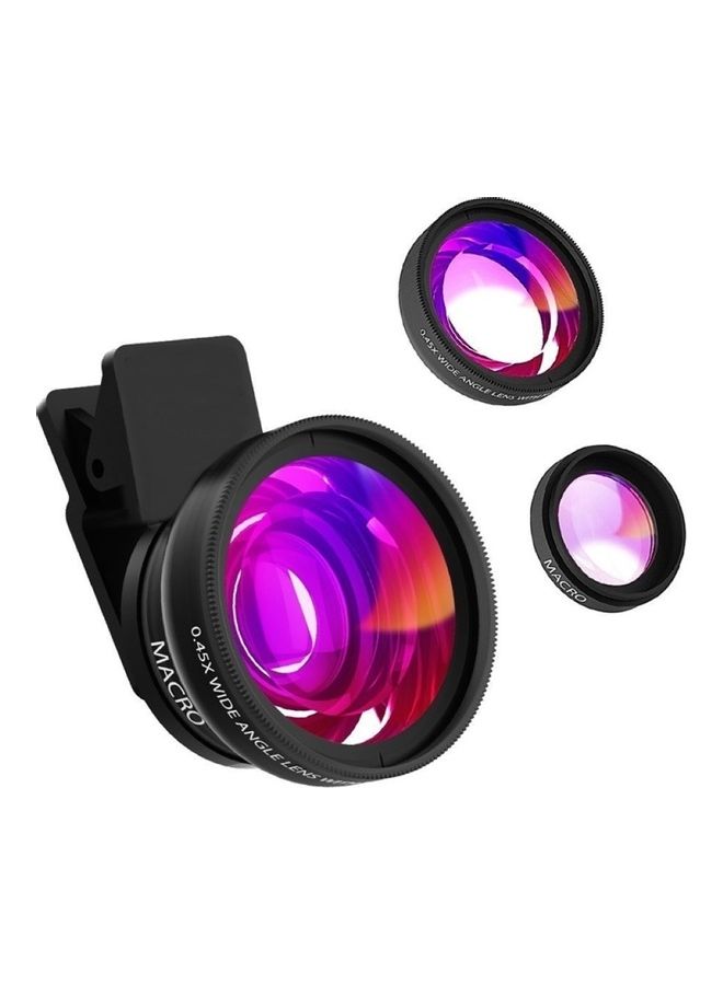 Universal Mobile Phone 0.45X Wide Angle 12.5X Macro HD Lens for iPhone Android 13 x 8.5 x 5cm Silver/Black