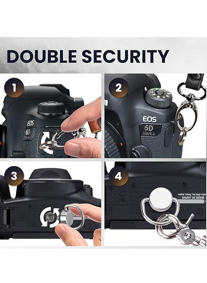 Adando Camera Shoulder Strap Adjustable Leather Camera Strap Extra Long Leather Camera Strap Double Shoulder Camera Harness Anti-slip DSLR Camera Neck Straps Camera Strap Accessories