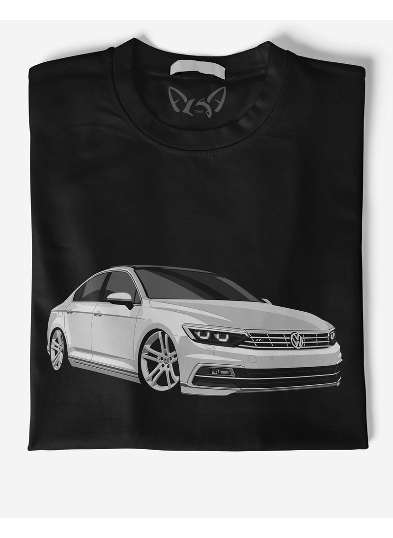 Ww Passat Design Illustrated Printed Black Tshirt
