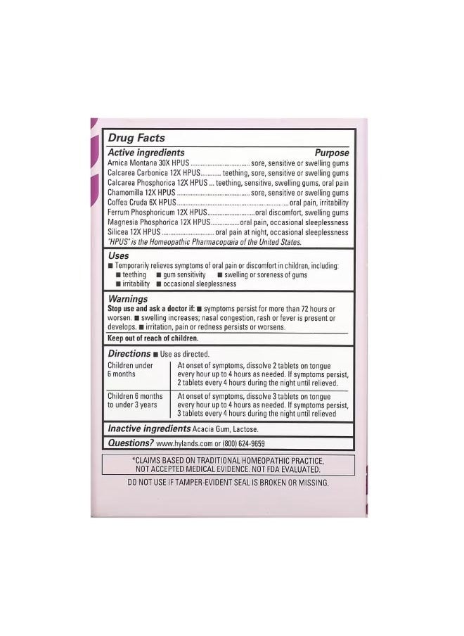 Baby Oral Pain Relief  Nighttime 0 Months 125 Quick Dissolving Tablets