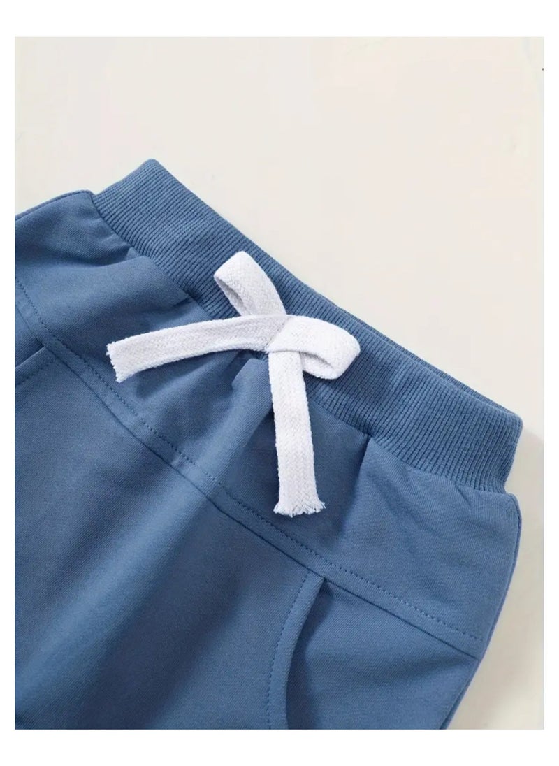 3 Pieces Baby Solid Color Casual Shorts For Indoor And Outdoor Comfy Elastic Waist Toddler Shorts