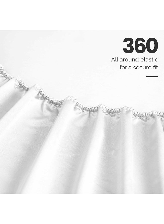 Superior Egyptian Cotton 4 Piece Sheet Set, Luxury 1500 Thread Count, Eco-Friendly, Sustainable Sheets, Basics, Solid, Deep Pocket Fitted Sheet, Flat Sheet, Pillowcases, California King, White