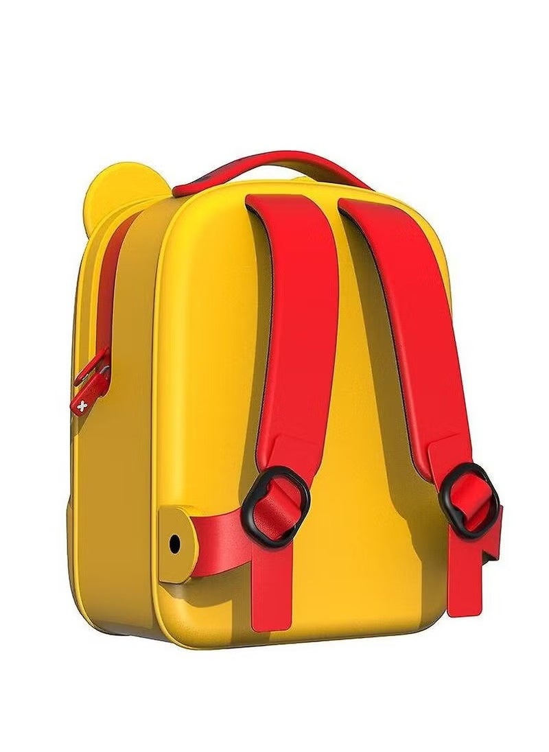 Picocici K16 Yellow Sling Backpack for Kids – Stylish, Lightweight, Easy to Clean, with Removable Cute Cartoon Tags, Perfect for Outdoor Picnics and Travelling