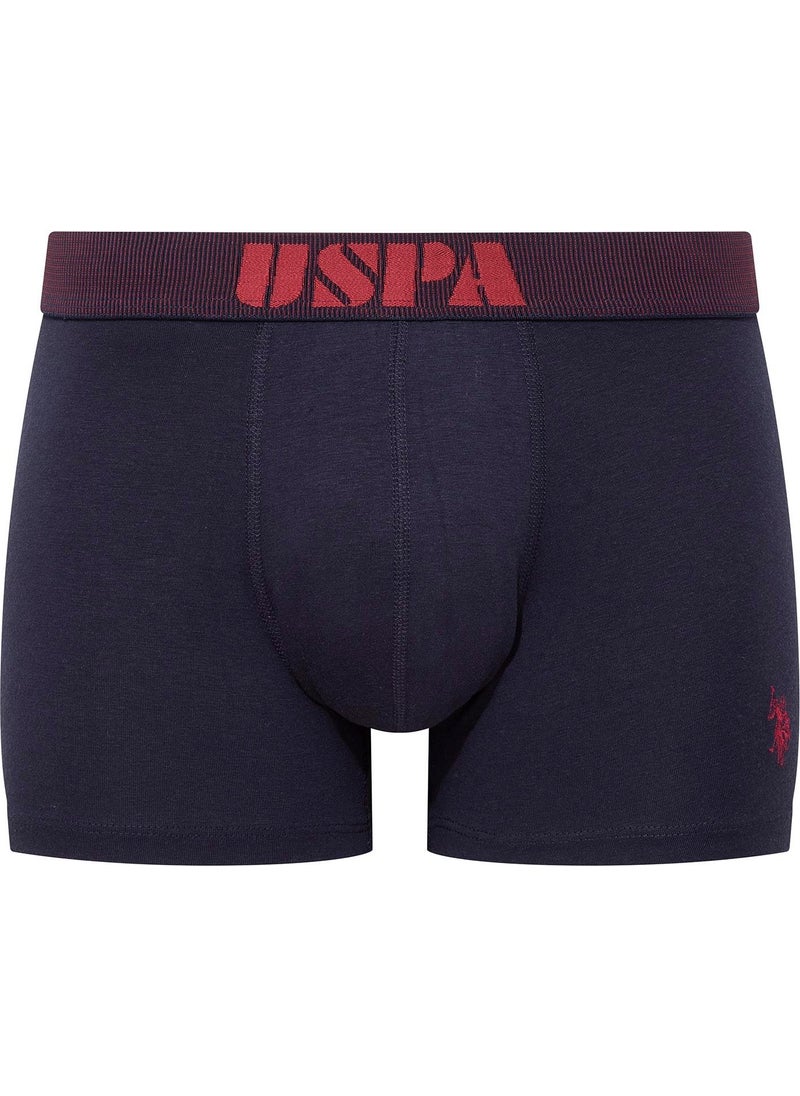 BASE. POLO ASSN. Men's Claret Red-Navy Blue-Anthracite 3-Piece Boxer 80521