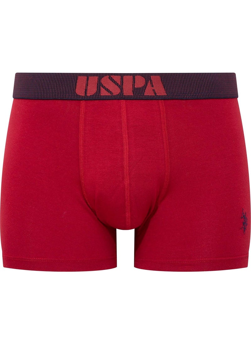 BASE. POLO ASSN. Men's Claret Red-Navy Blue-Anthracite 3-Piece Boxer 80521