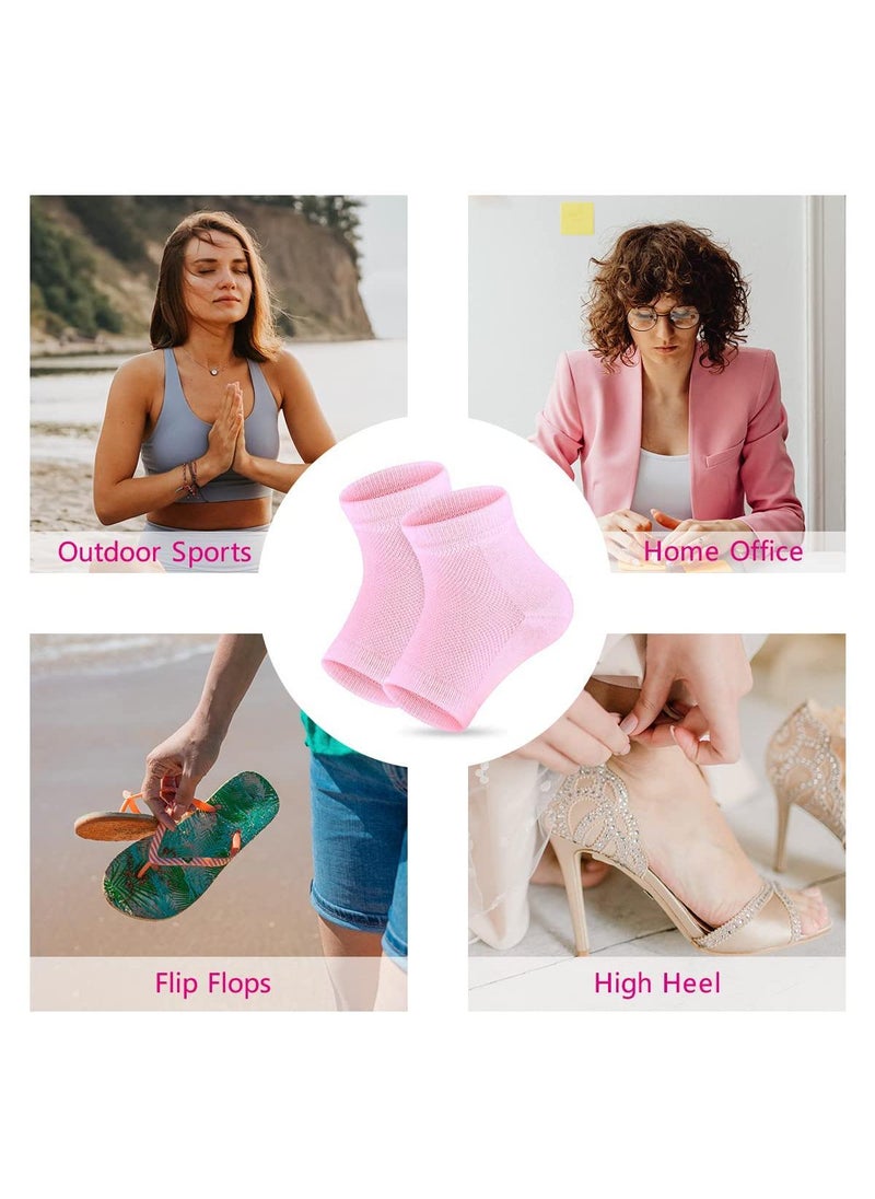 3 Pairs of Toeless Moisturizing Gel Heel Socks - Repair Dry, Cracked Feet - Open Toe Socks for Women