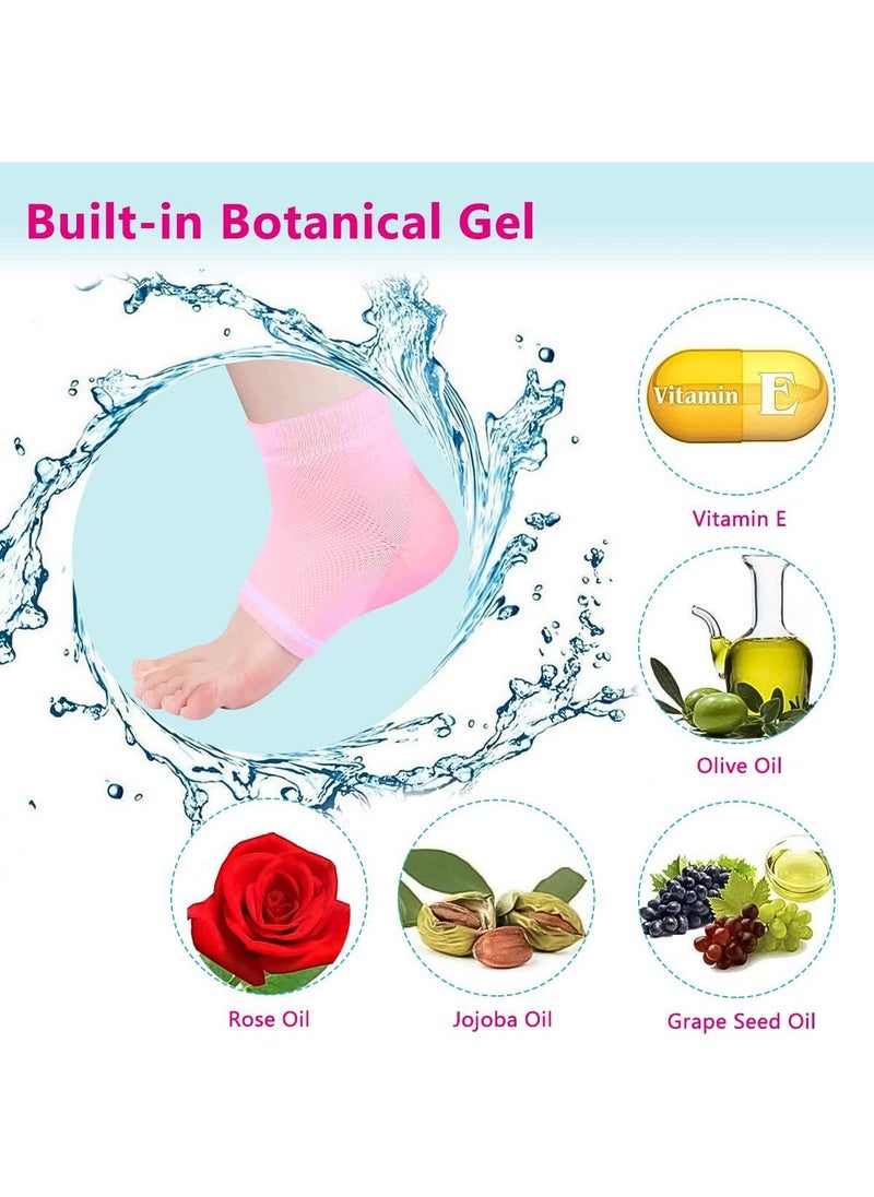 3 Pairs of Toeless Moisturizing Gel Heel Socks - Repair Dry, Cracked Feet - Open Toe Socks for Women