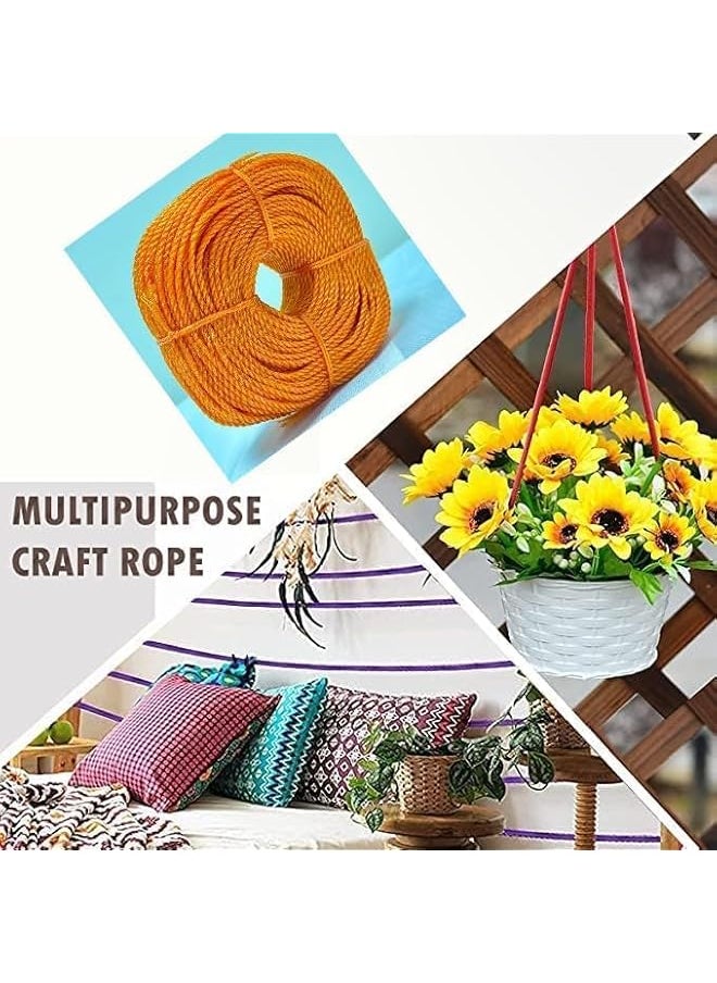 The Bros Polyester Nylon Rope - 30 Yards Durable, Strong, and Versatile Braided Twisted Twine Cord – Ideal for Camping, Boating, Construction, Gardening, DIY, and More - Colour May Vary (3MM)