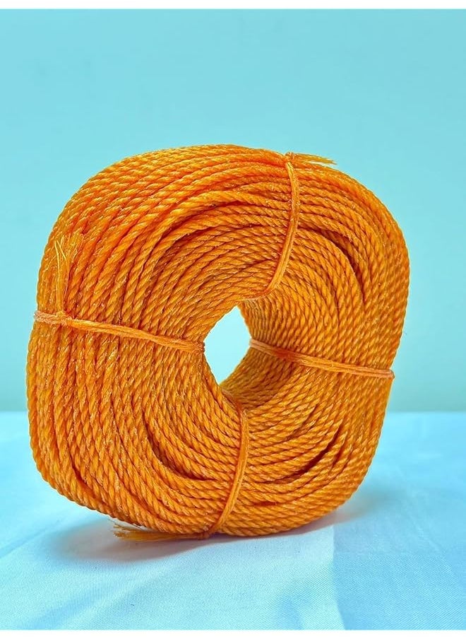 The Bros Polyester Nylon Rope - 30 Yards Durable, Strong, and Versatile Braided Twisted Twine Cord – Ideal for Camping, Boating, Construction, Gardening, DIY, and More - Colour May Vary (3MM)