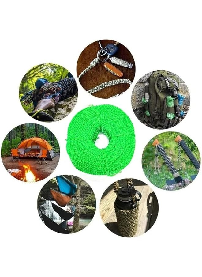 The Bros Polyester Nylon Rope - 30 Yards Durable, Strong, and Versatile Braided Twisted Twine Cord – Ideal for Camping, Boating, Construction, Gardening, DIY, and More - Colour May Vary (3MM)