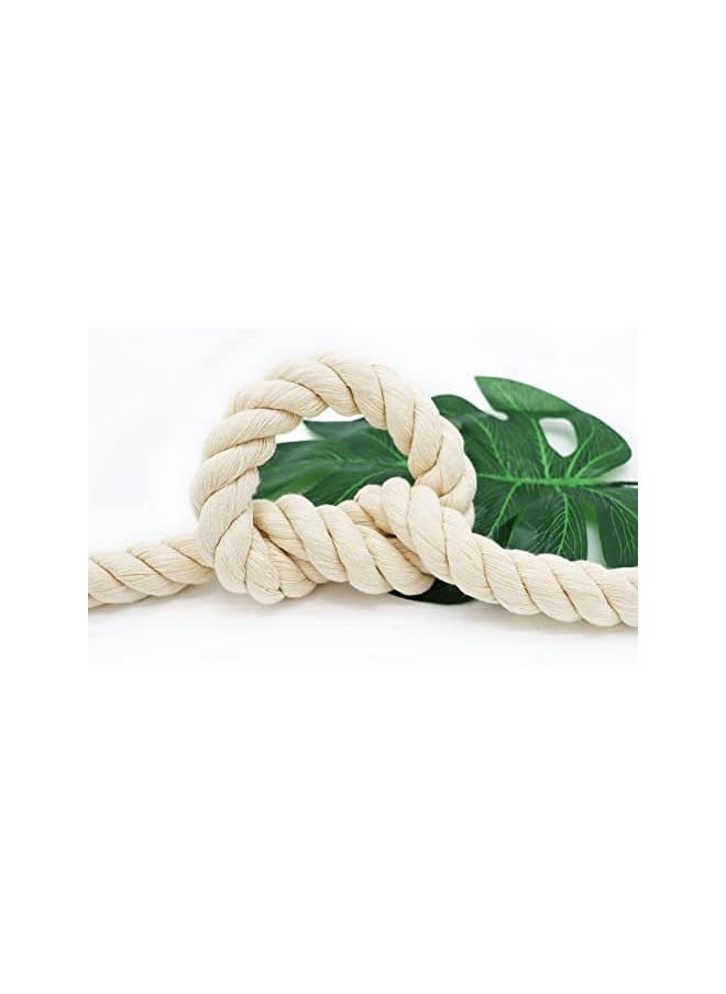 The Bros White Cotton Rope 1.25 inch × 25 feet Twisted Thick Rope for Swing, Hanging, Crafts, Nautical, Tug of War…