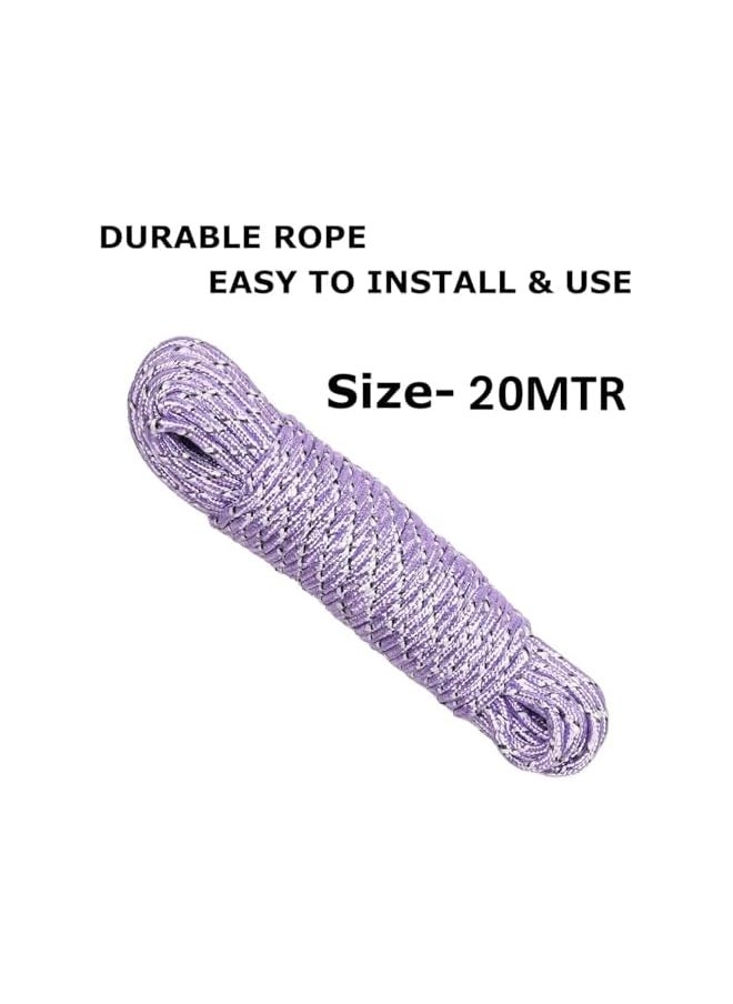 The Bros 20 Meter Multicolor Nylon Braided Cotton Rope – Versatile and Durable for Crafting, Outdoor Activities, and Decoration