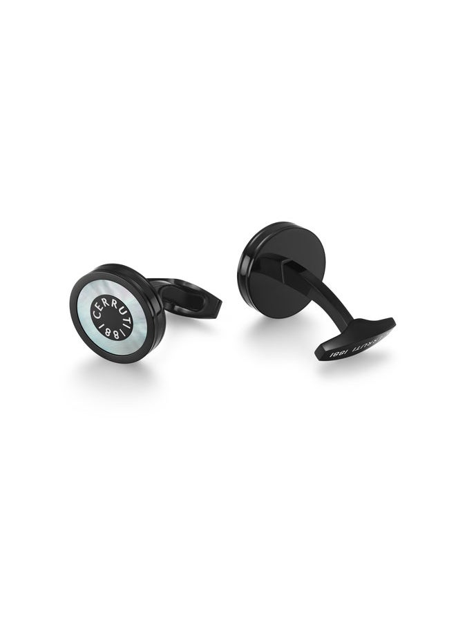 Lorenzo Black Stainless Steel Cufflink for Men