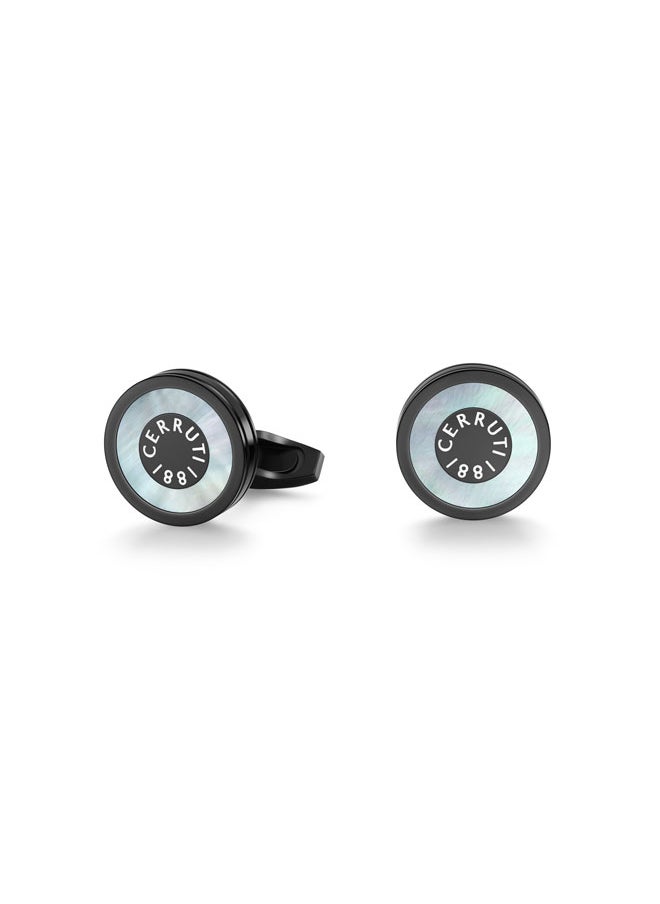 Lorenzo Black Stainless Steel Cufflink for Men