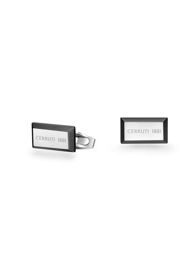 Elio Black Stainless Steel Square Cufflink for Men