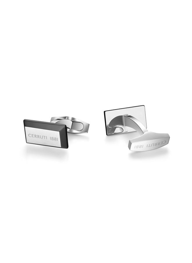 Elio Black Stainless Steel Square Cufflink for Men