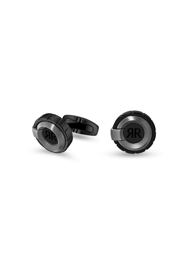 Rocco Black Stainless Steel Cufflink for Men