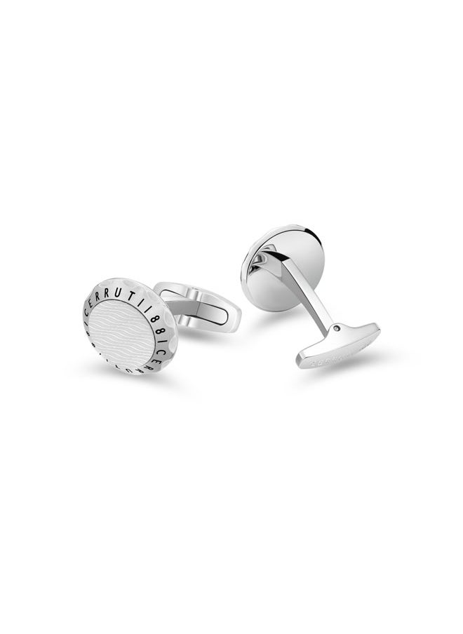 Pietro Silver Stainless Steel Cufflink for Men