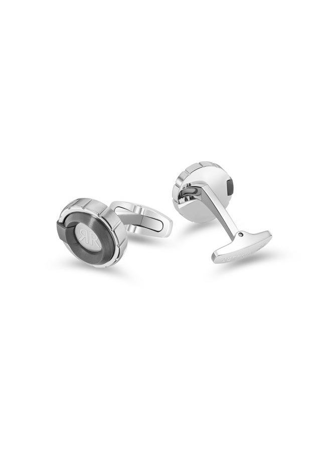 Rocco Grey Stainless Steel Cufflink for Men