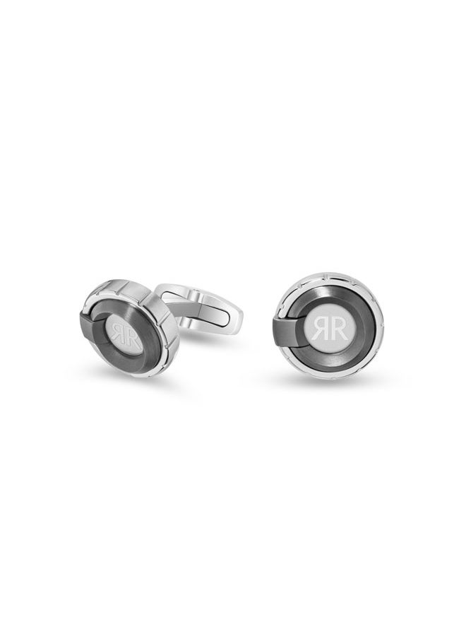 Rocco Grey Stainless Steel Cufflink for Men