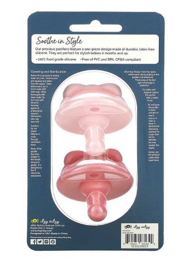 Sweetie Soother Food Grade Silicone Pacifiers 0 Months Bow 2 Pacifiers