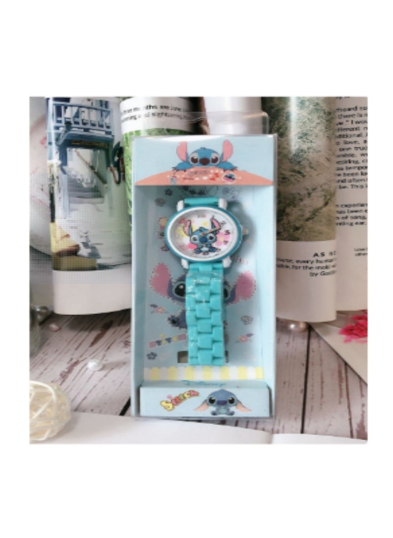 Stitch Children's Cartoon Waterproof Student Watch Sky Blue