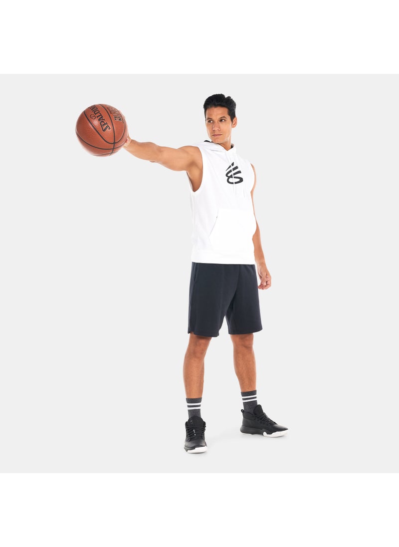 Men's Curry Fleece Sleeveless Basketball Hoodie