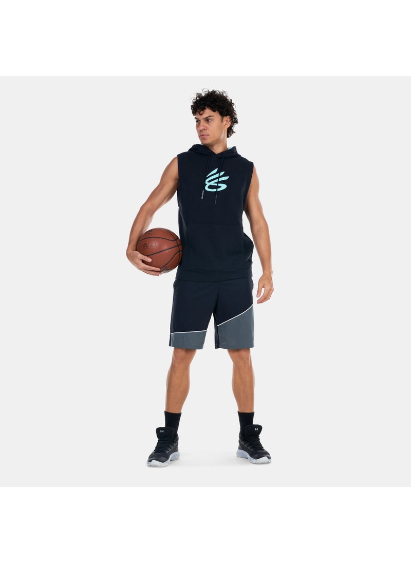 Men's Curry Fleece Sleeveless Basketball Hoodie