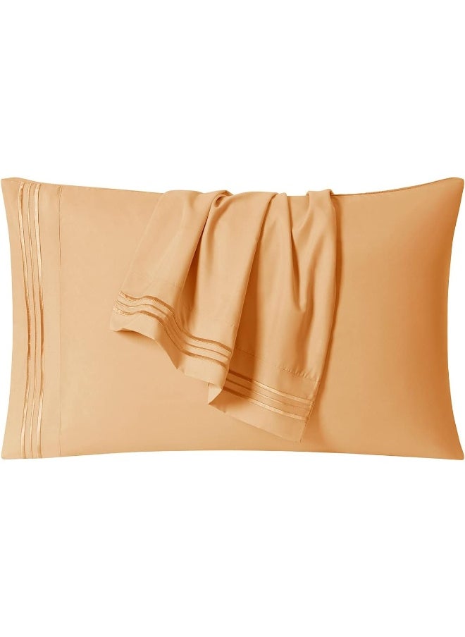 Clara Clark Twin XL Sheets Set, Deep Pocket Bed Sheets for Twin XL Size Bed - 3 Piece Twin XL Size Sheets, Extra Soft Bedding Sheets & Pillowcases, Apricot Orange Sheets Twin-XL