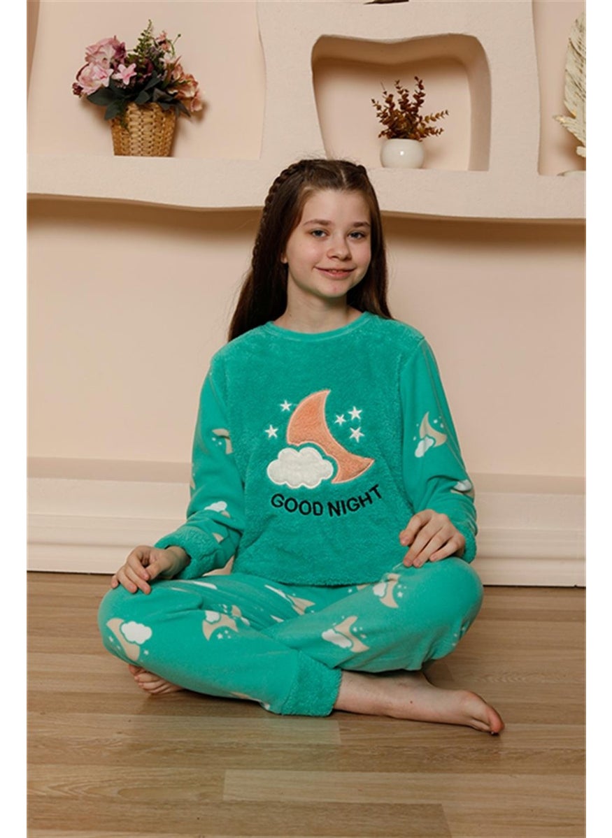 Girl's Welsoft Polar Green Pajama Set 20526